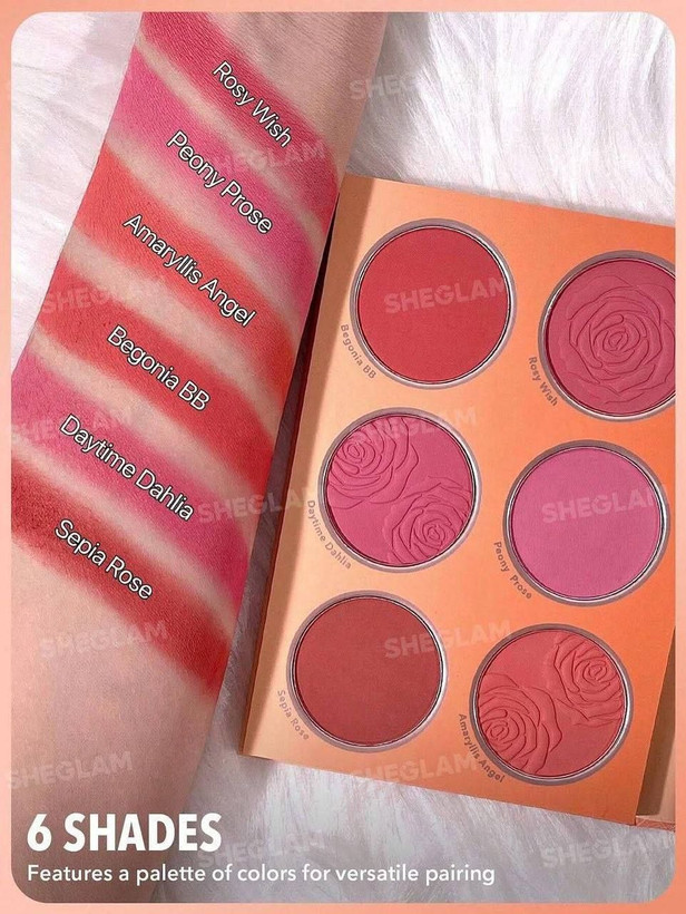 پالت رژگونه ۶ رنگ شیگلم مدل فلورال فلاش (SHEGLAM) 🌸